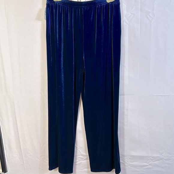 St.John Sport  Size large By Marie Gray Neiman Marcus Sapphire Blue Velvet Pants - Picture 3 of 7